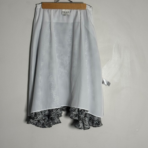 Reiss Nova Black and White Print Flowy Skirt Women's Sz. 4 US - Picture 8 of 12